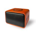 Wooden bluetooth speaker with wireless charging pad
